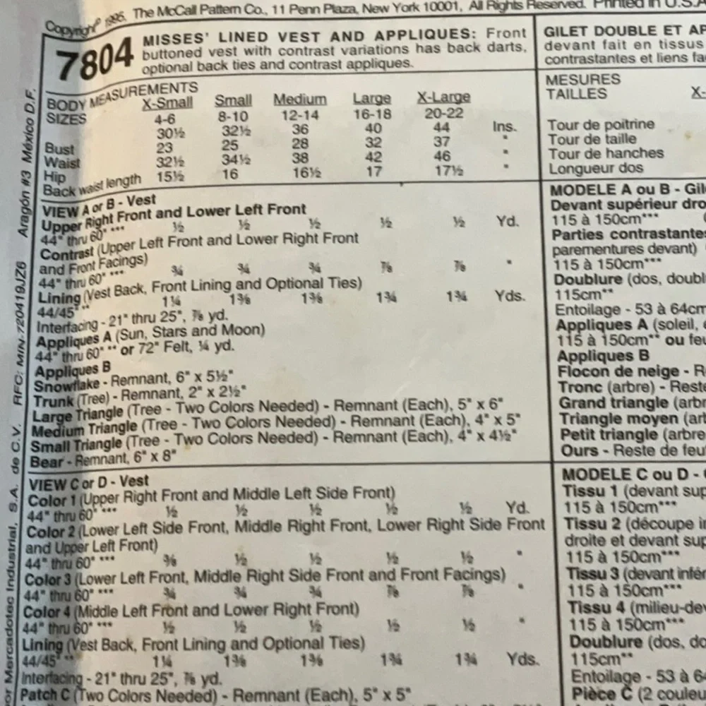 McCall’s 7804 misses’